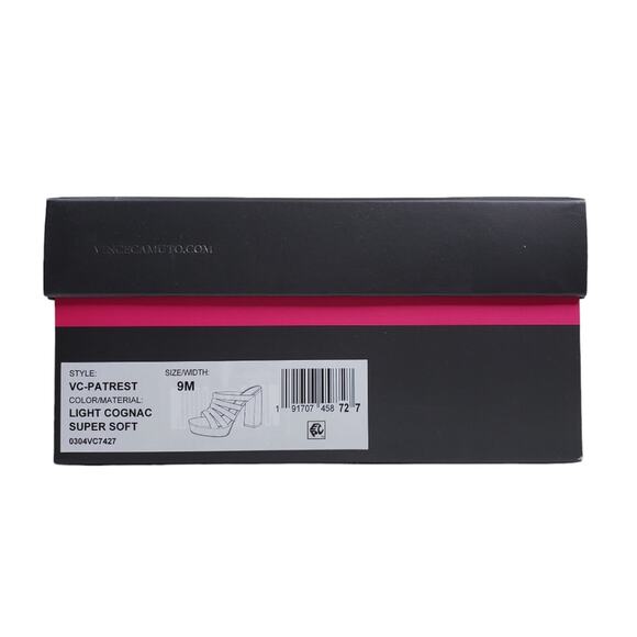 VINCE CAMUTO Womens 9 Patrest Leather Platform Sandal in Light Cognac NEW - Picture 11 of 11